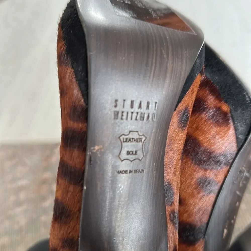 Stuart Weitzman Leopard Print Heels ECU Sz 8.5 us